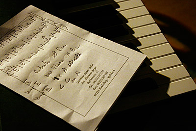 Speisekarte mit Notizen