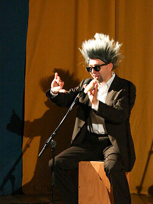 Arnim Töpel noch einmal mit wilder Perücke