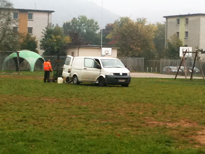 Das Fahrzeug bei der Bohrung